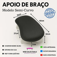 Apoio Suporte De Braço Mão Manicure Semi-curvo Altura 10cm